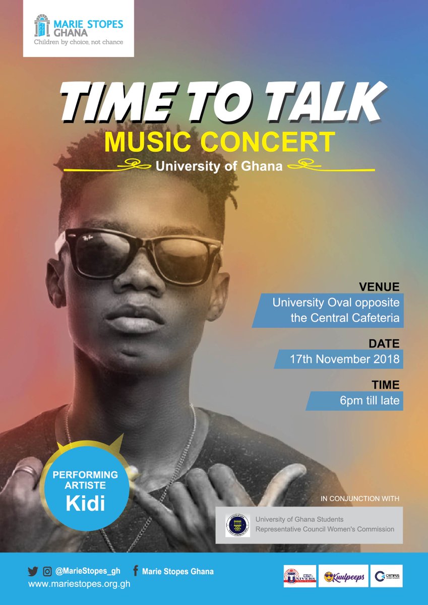 MarieStopes_Gh's tweet photo. Guess who we have on the bill; the young budding Ghanaian R n' B singer Dennis Nana Dwamena, known by his stage name KiDi.
We can't wait to have you there!
It's #TimetoTalkGh and we are having fun on the nite.
#OhLordOfMercy https://t.co/5lOvuh7HkZ