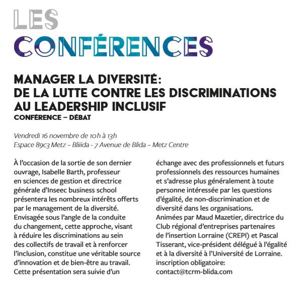 CREPILorraine's tweet photo. RDV demain, à l'espace BLIIIDA à Metz, pour une conférence dans le cadre de la semaine de la Fabrique de l'Egalité organisée par la ville de Metz. #villedemetz #CREPI #universitédelorraine #manpower #harmoniemutuelle# #proman #groupeidees #demathieubard #eiffage #promundus #bpalc https://t.co/V8wo9pD8dn