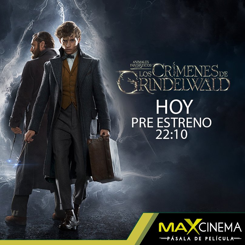 Mall_El_Fortin's tweet photo. No puedes perderte HOY el Pre Estreno de #AnimalesFantásticos: Los Crímenes de Grindelwald
en función única a las 22:10.
¡Entradas a la venta en #MaxCinema! https://t.co/g7GUo0LH1o