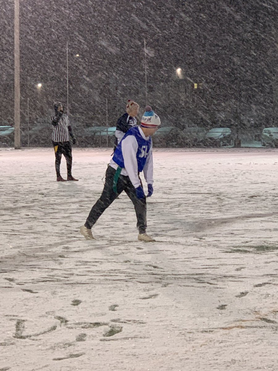 SigEpMOGamma's tweet photo. Not even a little snow could stop us! Last night Sig Ep’s football team was crowned champions of the all men’s Greek league for the second year in a row. Congrats to all the players! https://t.co/hmypSpaWVU