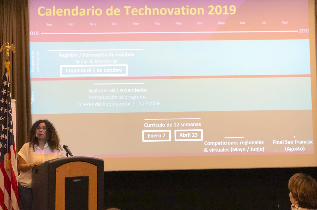 USembassyMadrid's tweet image. Veronika de @empowertocode explica en qué consiste #TechnovationChallenge y cómo participar en la nueva edición (niñas de 10 a 18 años y mentoras — competición internacional emprendimiento tecnológico, 12 semanas de 7 enero a 23 abril) @technovation  #girlsintech