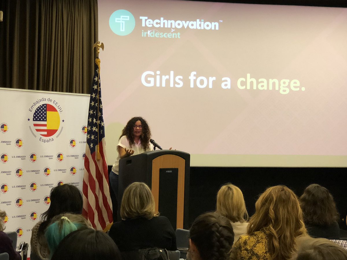 USembassyMadrid's tweet image. Veronika de @empowertocode explica en qué consiste #TechnovationChallenge y cómo participar en la nueva edición (niñas de 10 a 18 años y mentoras — competición internacional emprendimiento tecnológico, 12 semanas de 7 enero a 23 abril) @technovation  #girlsintech