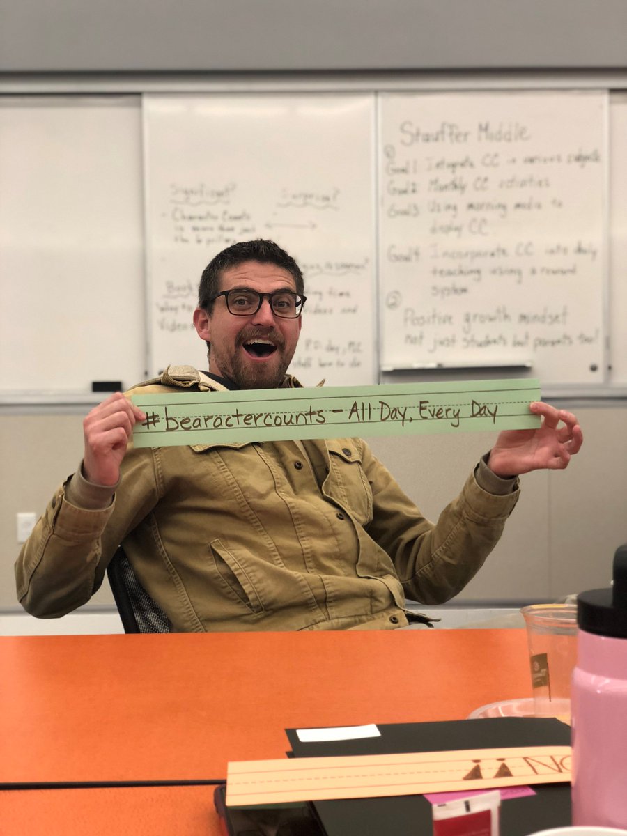 Mr. Schiavo is at a Character Counts training and he got a lot of support from the other schools in the district. Let's see how many retweets we can get to show that Character Counts here at Warren! #bearactercounts.