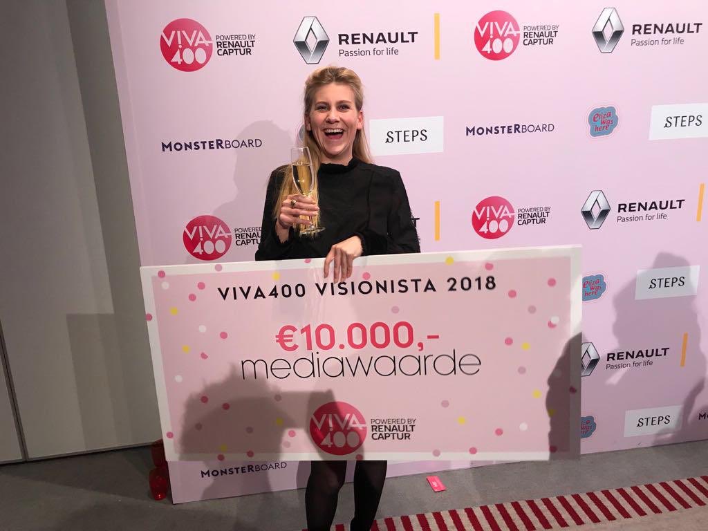 BAM 👊🏼CO’er Gabrielle Claushuis wint 
10.000 euro mediawaarde met haar app Mygappie in de finale van VIVA400 Visionista’s 2018! 🙌🏼

viva.nl/stijl-en-updat…
Gabrielle heeft een app ontwikkeld waarmee je, als je je op straat onveilig voelt, snel een bekende aan de telefoon hebt