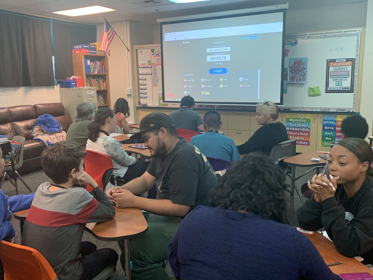 RyanJMaine's tweet image. Shoutout to our Life Skills teacher @Mrs_Broomfield! She made it a goal this year to integrate more #EdTech in her lessons. Stopped by today and her class was fully engaged in a @quizizz lesson! #TechGrit #TodayatSHS