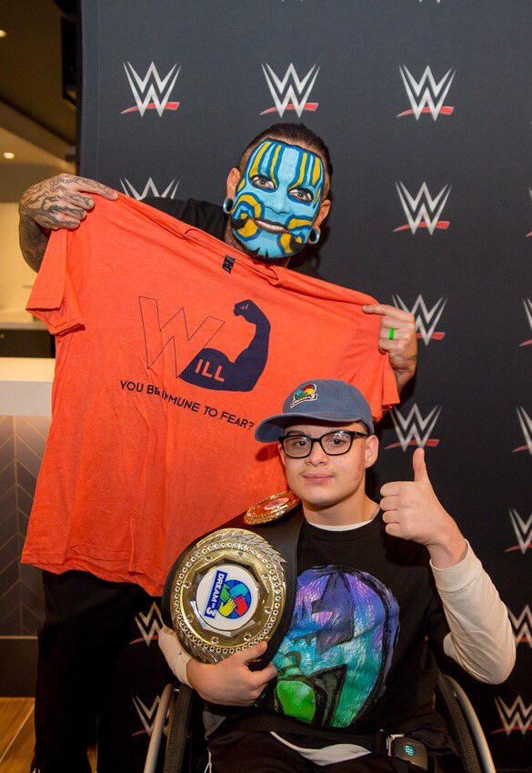 Dream_On_3's tweet photo. Hey Cougars, Will told #JeffHardy all about how you huddled up to make his dream come true and he was so impressed ๐ช๐ฝ https://t.co/P2dsin16Vw
#dreambig #immunetofear
@rowancountync @WWE @JCHSCougars @MrDelliSanti @hardy https://t.co/kDmKGEGJDC