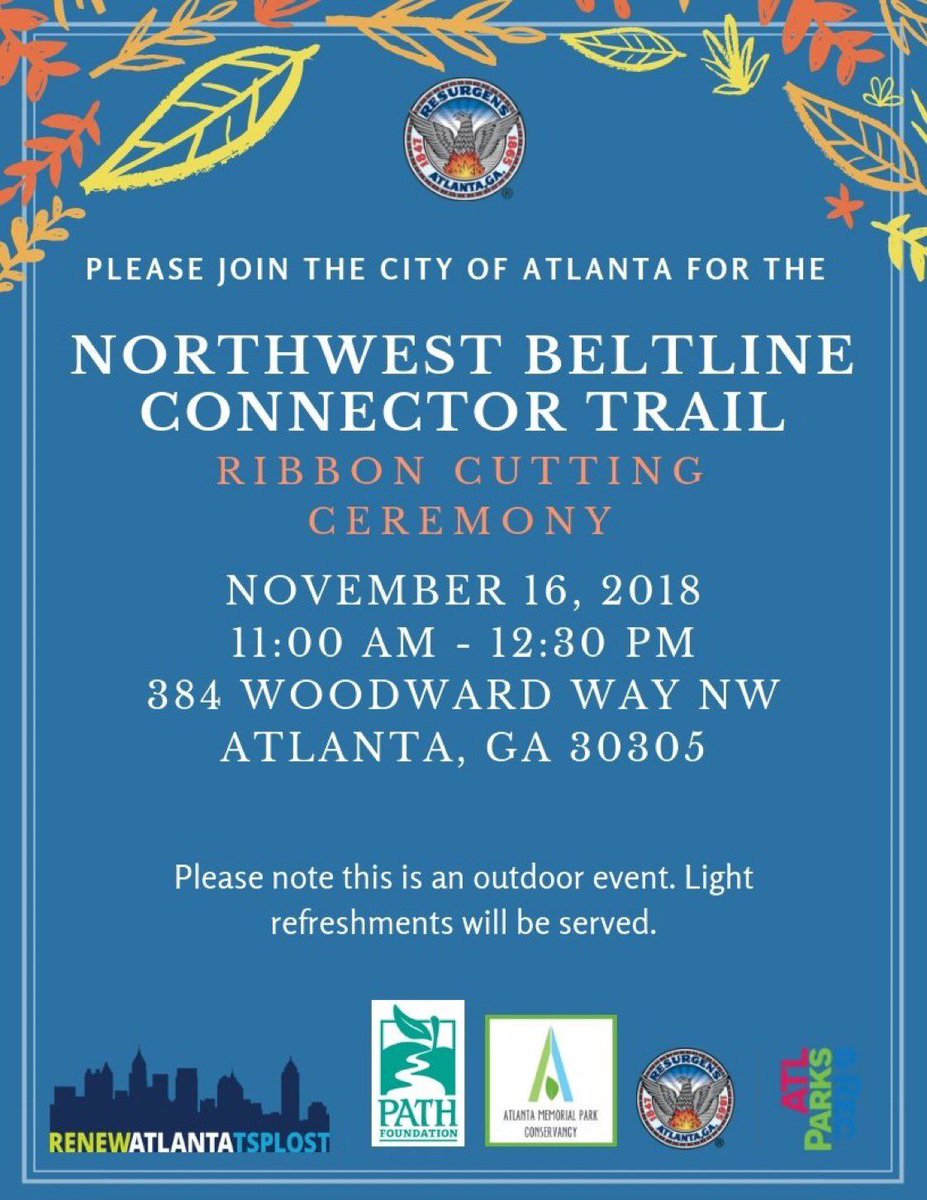 astragroupllc's tweet photo. #happeningtomorrow! The @CityofAtlanta @PATHFoundation @ATLMemorialPark @RenewATL2015 will be having a #RibbonCuttingCeremeony for the #AstraBuilt Northwest BeltLine Connector Trail at Bobby Jones Golf Course tomorrow at 11 AM. 

It should be a cold one so dress snuggly! 🧥🧣 https://t.co/l9FcrTblZA
