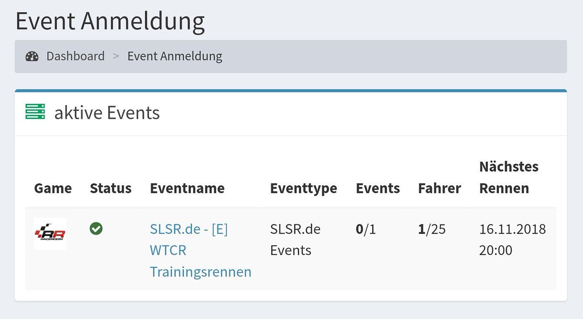 Es sind noch Startplätze frei. Registrieren, anmelden und morgen Abend Spass haben 🤙🏻

#raceroom #Simracing #racing #wtcr #leaguemanager #slracing
