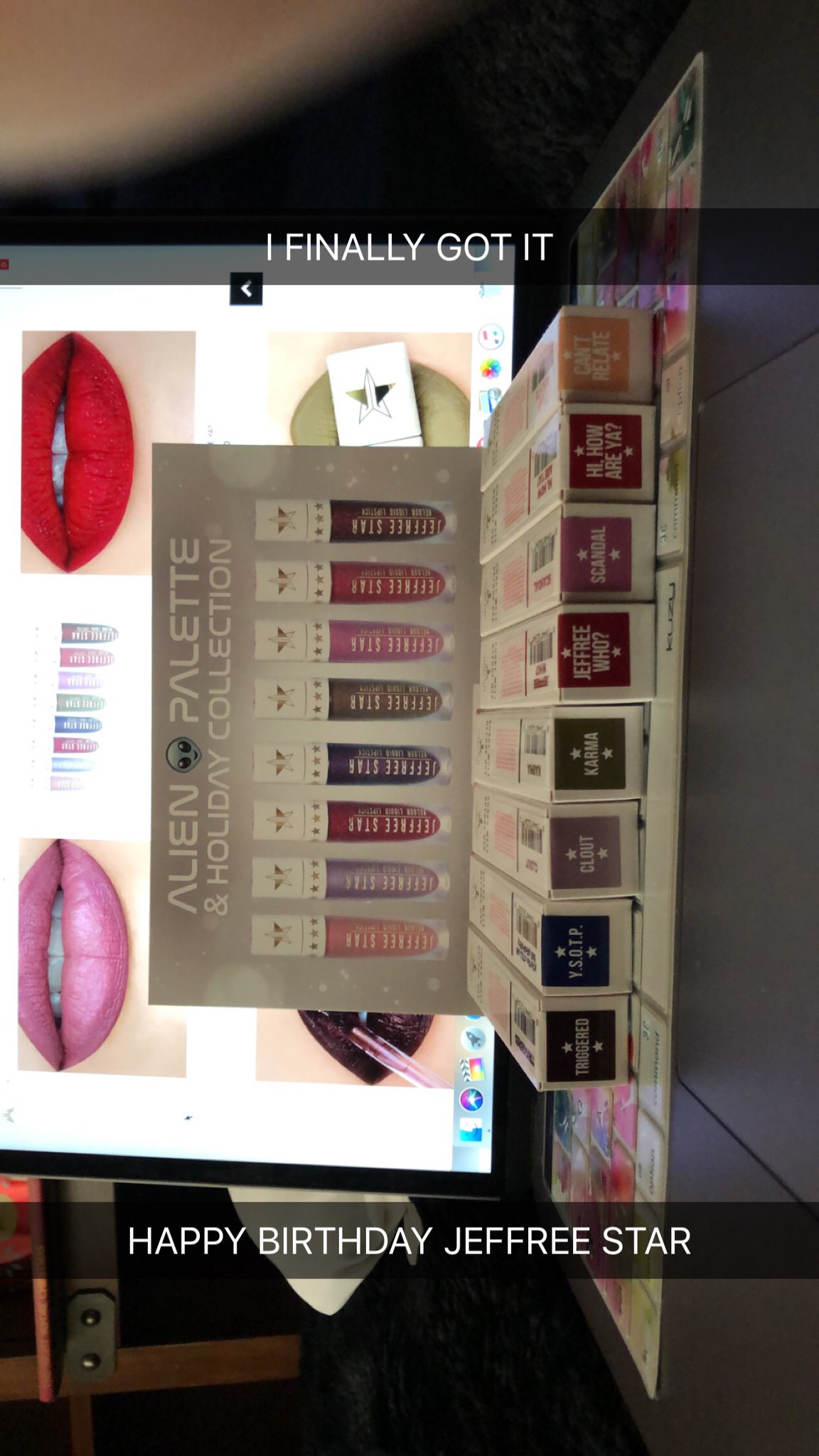 I FINALLY GOT MY JEFFREE STAR HOLIDAY BUNDLE ON HIS BIRTHDAY HAPPY BIRTHDAY 