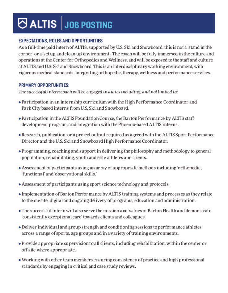 StuartMcMillan1's tweet photo. Once again, @ALTIS is hiring!

This is an awesome PAID internship position with our team in amazing South Lake Tahoe.  As well as mentorship from @NickWardUK &amp;  @barton_perform this role is also supported by @usskiteam.  

A great opportunity for any young coach

Please RT!!! https://t.co/2McSV6vqsg