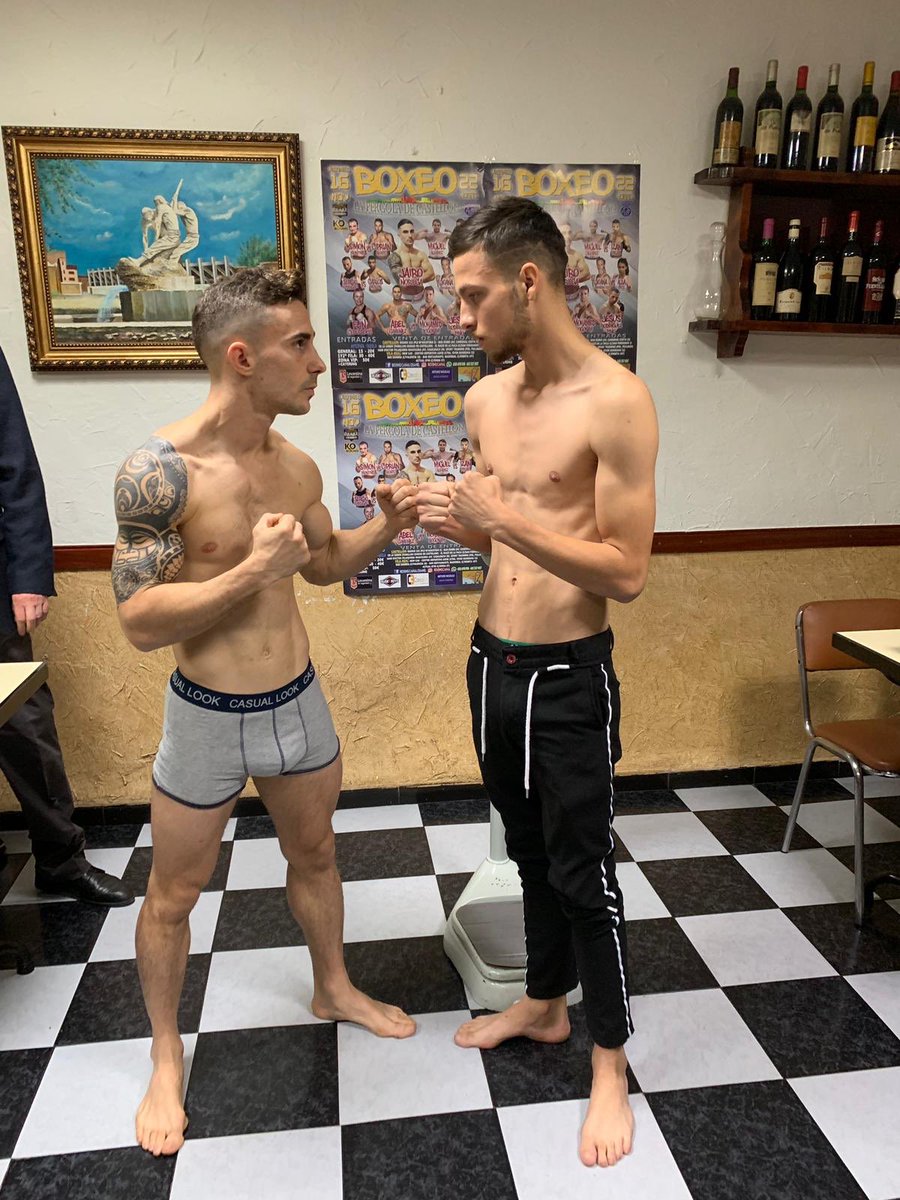 KOBoxing2016's tweet photo. JAIRO NORIEGA 52’900kgs
CONSTANTIN CIOBANU 53kgs

¡¡En peso!!! ¡¡Mañana a disfrutar en La Pérgola de Castellón!!

#Boxeo #KOBoxing #JairoNoriega #BoxingCanal https://t.co/7Al5EFQT1V