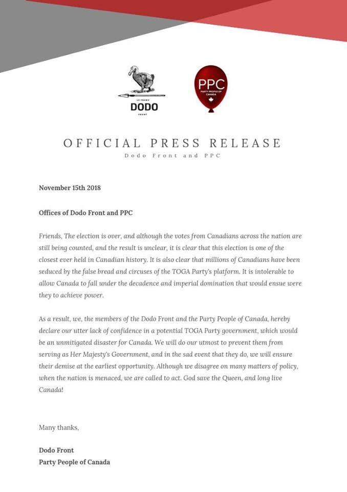 For Immediate Release - Pour Diffusion Immédiate
