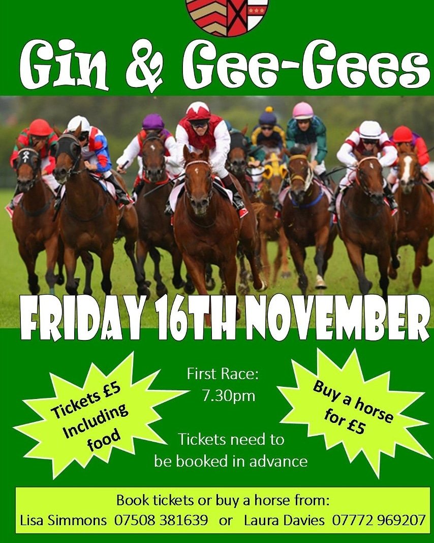 Our Gin &amp; Gee-Gees event takes place Friday (16th) 
Book your tickets by contacting Lisa or Laura. 
If you can't make the night but would still like to support the club, you can 'buy a horse' for £5. 
You could be a cash-winning owner!
#OldPens #OneClub #Ginandgeegees