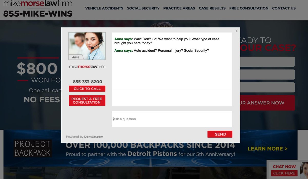 dontgocom's tweet photo. We work with some of the most prominent lawyers/ firms in the game. 24/7/365, constantly engaging your website visitors, especially those that browsed, took no action, and were about to go shop around for another lawyer/ law firm #lawfirm #lawyers #LeadGeneration Stop losing $$$ https://t.co/U82PWSbeLb