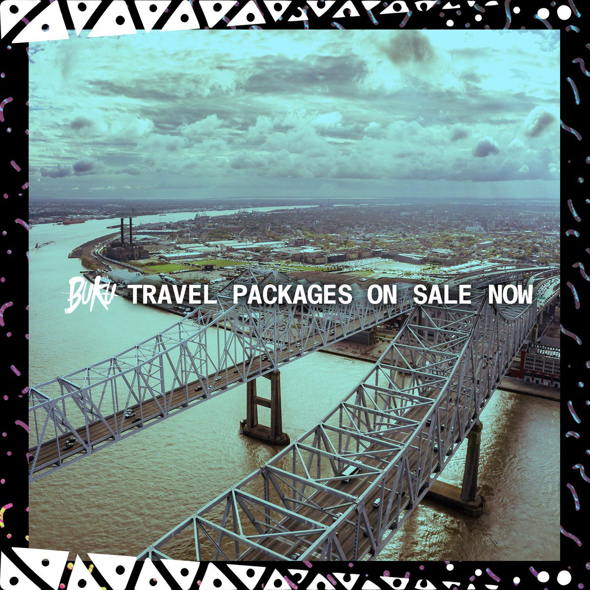 thebukuproject's tweet photo. we’ve got y’all covered w a place to stay, tix &amp; merch w our #BUKU2019 travel packages! all packages are on sale now ⚜️🎶 https://t.co/5i1R3tsBl6