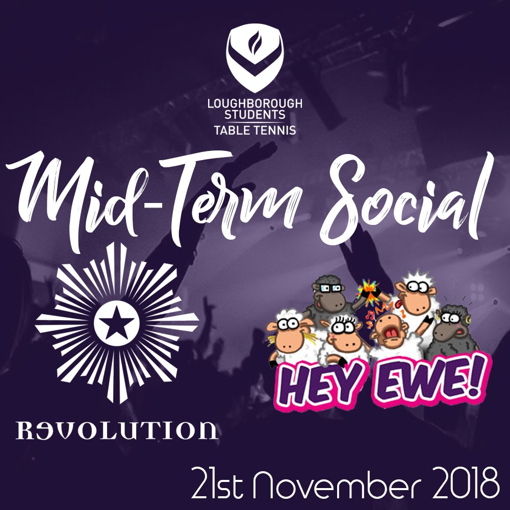 LSTableTennis's tweet photo. On Wednesday next week, we'd like to invite everyone to our next social! We are meeting @RevsLboro for drinks and cocktails followed by Hey Ewe! - Jordan is sorting out Queue Jumps for us! Message Jordan Tweed if you're interested in having food - if so we'll sort that out too! https://t.co/R3gUMDcV21
