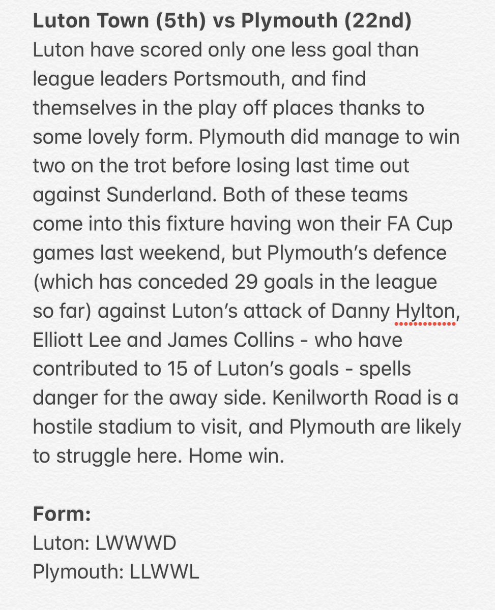 TowTrickTips's tweet photo. Right then! Tricky is back and he’s gone for a Luton, Peterborough, Forest Green and Leyton Orient 4-fold. 

Current odds: 12/1 (SkyBet)

Preview ⬇️ https://t.co/OXYBVexiXz