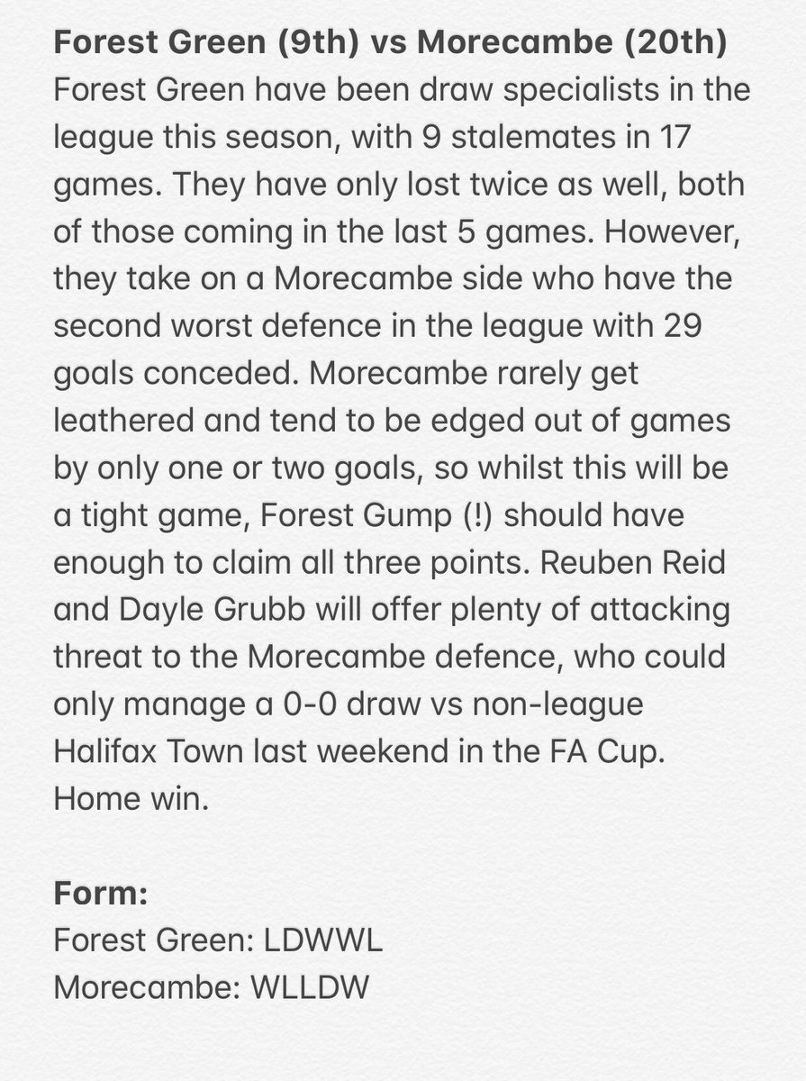 TowTrickTips's tweet photo. Right then! Tricky is back and he’s gone for a Luton, Peterborough, Forest Green and Leyton Orient 4-fold. 

Current odds: 12/1 (SkyBet)

Preview ⬇️ https://t.co/OXYBVexiXz
