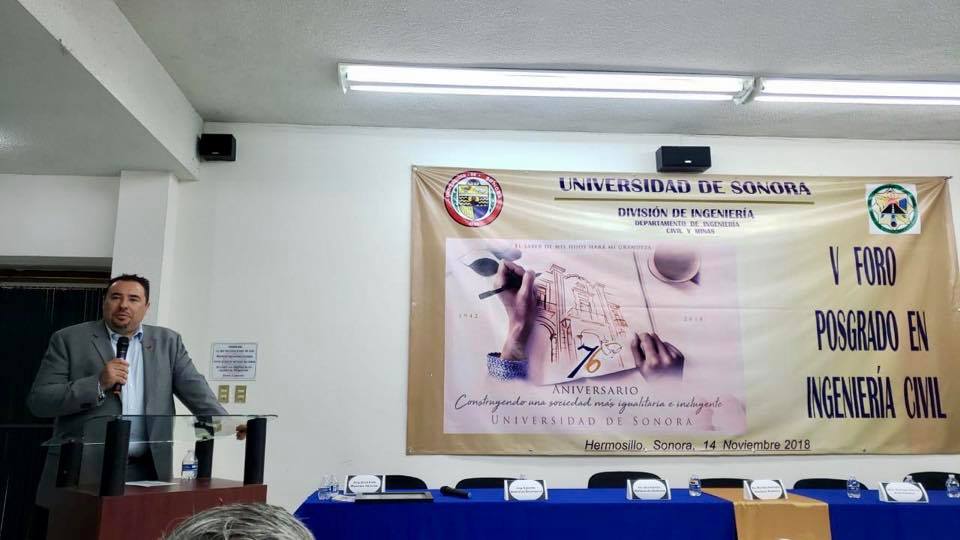 FECOVAL_AC's tweet photo. .@rpenaporchas, presidente de nuestra Federación, participó ayer en el V Foro del Posgrado en Ingeniería Civil ante profesionistas y alumnos de las áreas de construcción y valuación en la Universidad de Sonora. https://t.co/A1UqBIzq2R