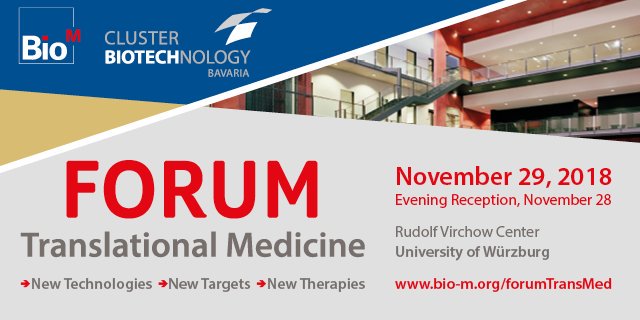 The FORUM Translational Medicine bit.ly/2DrhRuW  on Nov 29, 2018 focuses on the translational process of biomedical science, #clinicalresearch and #precisiontherapies. It will  present highlights in research & development from academia, clinic, and industry.