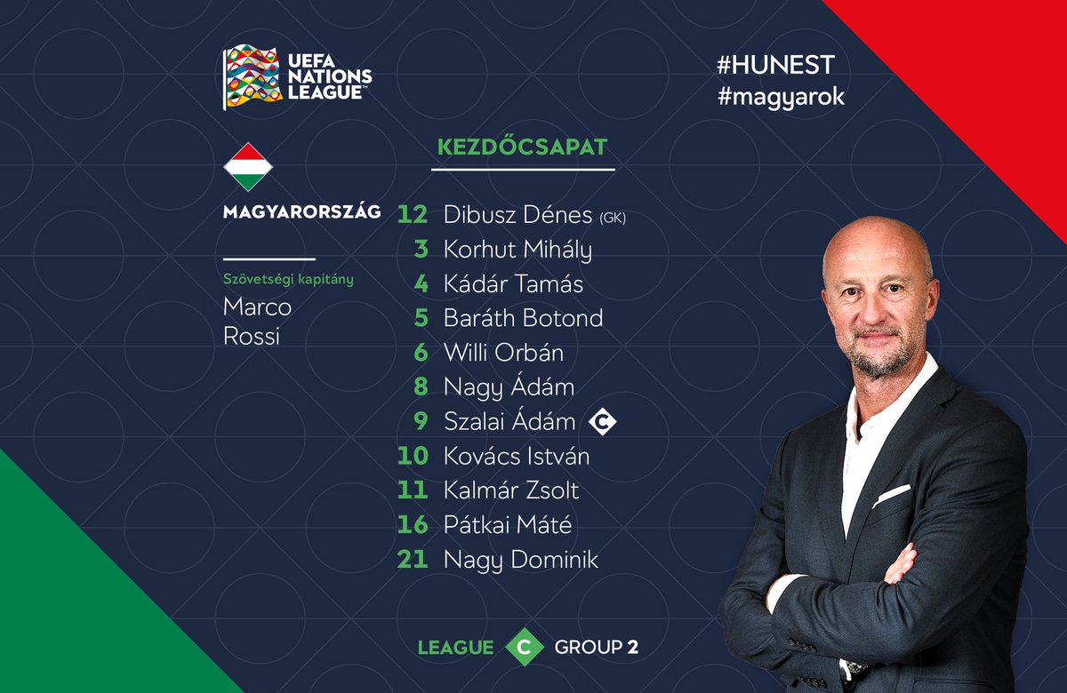 MLSZhivatalos's tweet image. Íme a kezdőcsapatunk Észtország ellen! 🇭🇺🇭🇺🇭🇺 
📺A mérkőzés 20.45-kor kezdődik. #magyarok #csakegyutt #ESTHUN @eestijalgpall @UEFAEURO