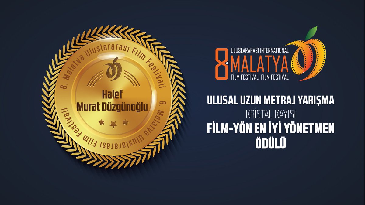 8. MALATYA ULUSLARARASI FİLM FESTİVALİ
ULUSAL UZUN FİLM YARIŞMASI
FİLM-YÖN EN İYİ YÖNETMEN ÖDÜLÜ
2018
“ Halef / Murat Düzgünoğlu“
#malatyafilmfest #MUFF2018