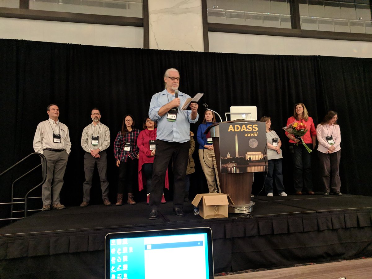MinkJessica's tweet photo. LOC Chair Peter Teuben thanked the local organizers #adass2018 https://t.co/Ru8Ljq1Zqb