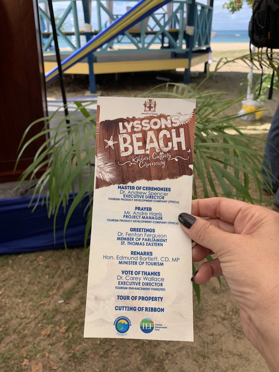 annmarievazja's tweet photo. Thrilled to be at the #ribboncutting ceremony of #LyssonsBeach in #StThomas with @tourismja #EdBartlett #DestinationStThomas Its a stunning beach with all facilities in place for our enjoyment #Jamaica #Jamaicans #OneJamaica 🇯🇲🙏🏼❤️ https://t.co/ugxSqnp1Vp