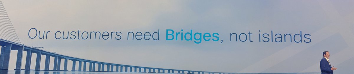 "Our customers need bridges, not islands" great quote <a href="/ChuckRobbins/">Chuck Robbins</a> #CiscoPS18 #technology #transformation