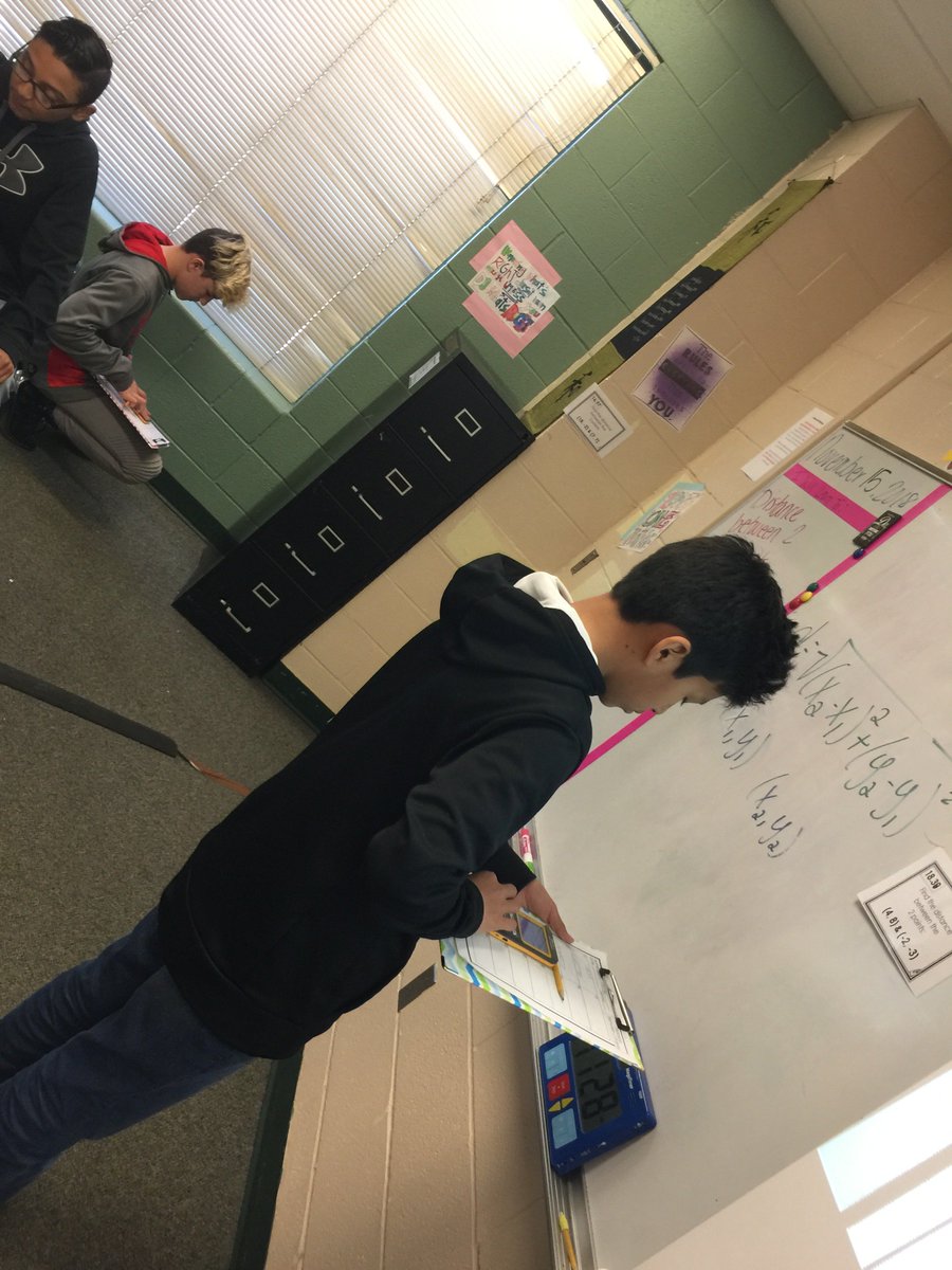 TMSEaglesRock's tweet photo. 8th graders doing a math scavenger hunt. https://t.co/p80cTAPLTd