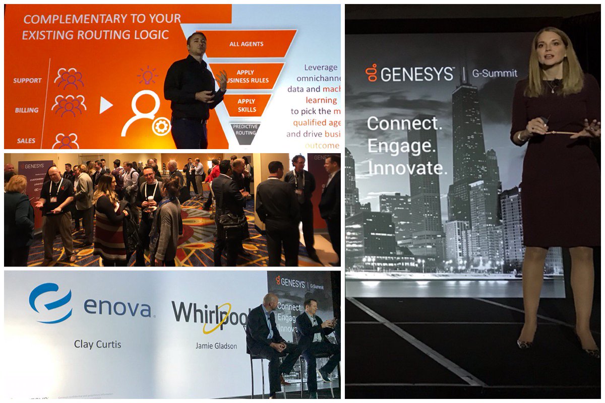 Genesys's tweet photo. The #GSummit18 Roadshow made it's final stop in Chicago! We hosted over 150 attendees to hear from Genesys experts on the innovations we offer and show some cool demos. CX leaders from Whirlpool and Enova also presented on how they stay ahead of the competition with Genesys. https://t.co/iChzbUiaD5