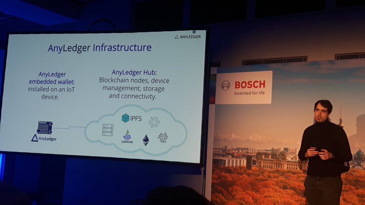 VeronikaBrandt's tweet photo. @anyledgerio pitches at @BoschSI #StartupHarbour:  if you need a blockchain, you need them!! https://t.co/bwFV65OWXd