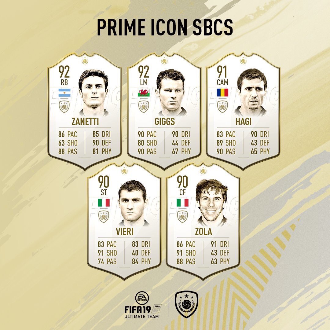 iTzLuminox's tweet photo. A new PRIME ICON SBC is online! Costs are circa around 715.000 coins.💰📈#PrimeIcon #Fifa19 #SBC #UT #FUT #LumiTrades https://t.co/wRQfJOKimj