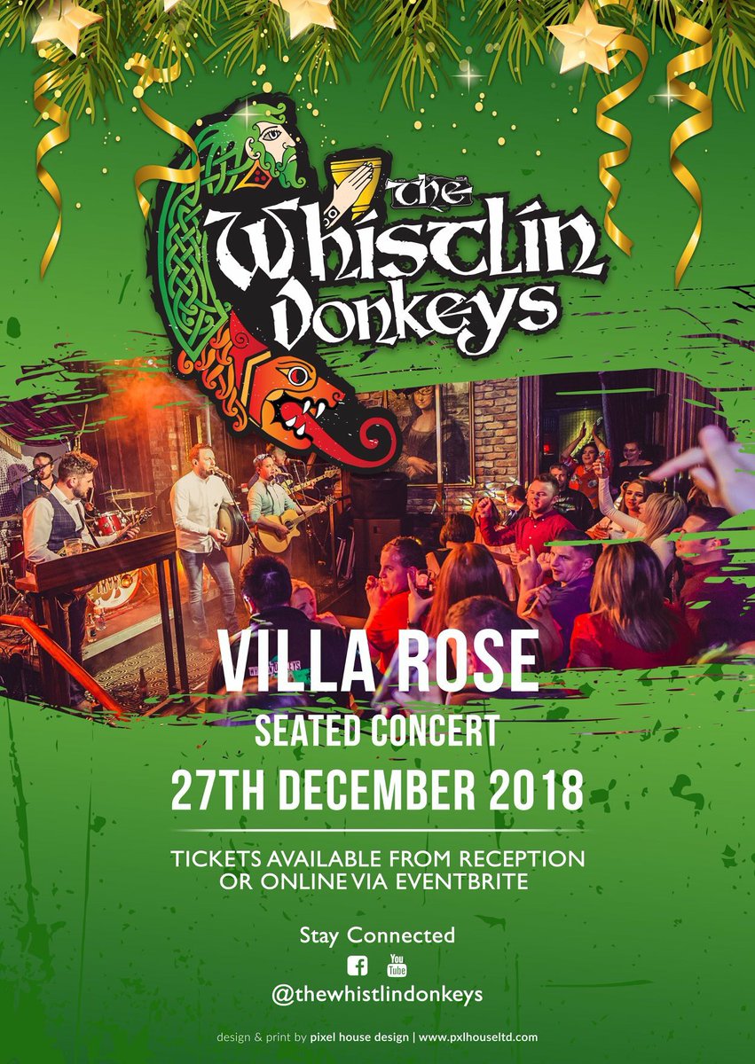 _thedonkeys's tweet image. Ballybofey here we come!

We will be doing a seated concert in @VillaRoseHotel on 27th December. Tickets are available on our Facebook page, Eventbrite or from hotel reception!

Lets do this :)