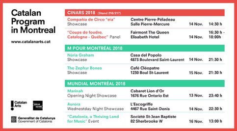 catalanarts's tweet photo. Find out our program @cinars @mformontreal @mundialmontreal
🗓️ Today discover @thezephyrbones at #MpourMtl2018!
Curious about what's going on in the Catalan music scene? Don't miss the panel "Catalonia, a Thriving Land for Music" #mundialMTL
👇👇👇 +Info: https://t.co/gFed9KK3so https://t.co/x4LaCq0693