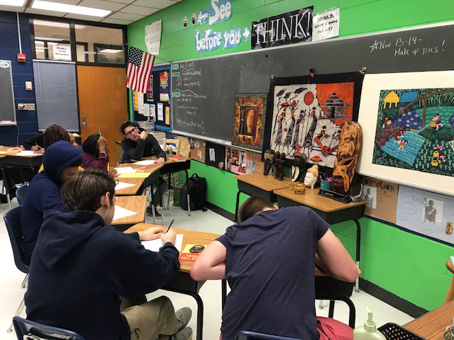 MsLucasLCB's tweet photo. Drawing connections and making conclusions as we read Things Fall Apart. . . BIG thinking! :)  #betheU, #OneCCPS, #LCBEnglish, @lcbirdprincipal https://t.co/vTEo9GTWKd
