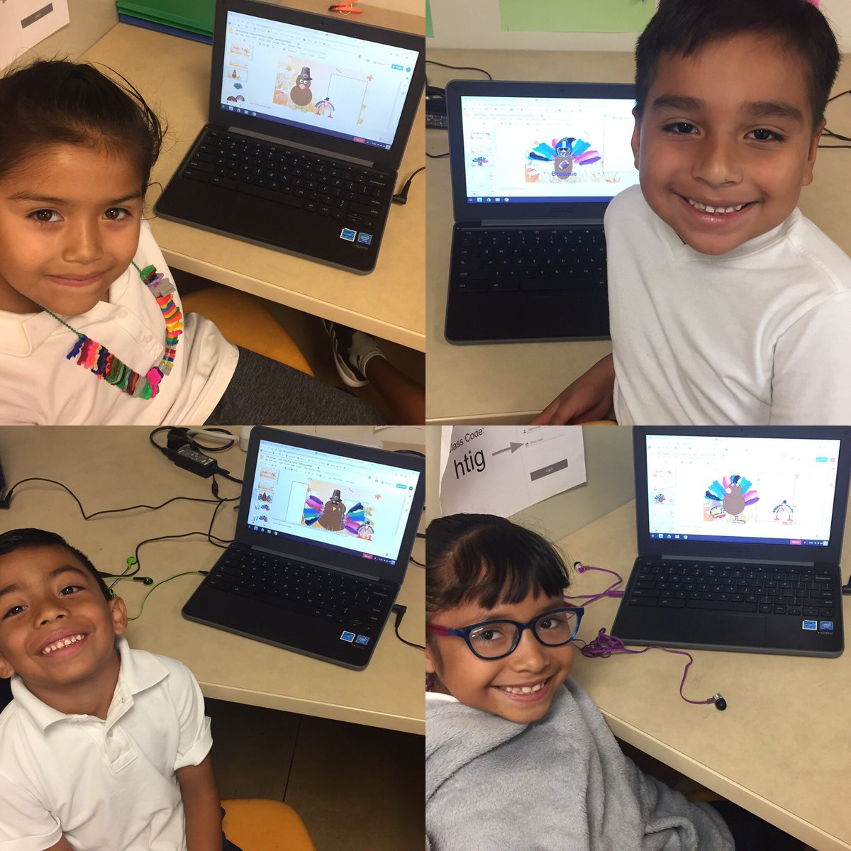MsHartzell's tweet image. Today we were using @ericcurts Build-A-Turkey in #googleclass and the kids LOVED it!! #1stgrade #K2CanToo #SMETigerWay