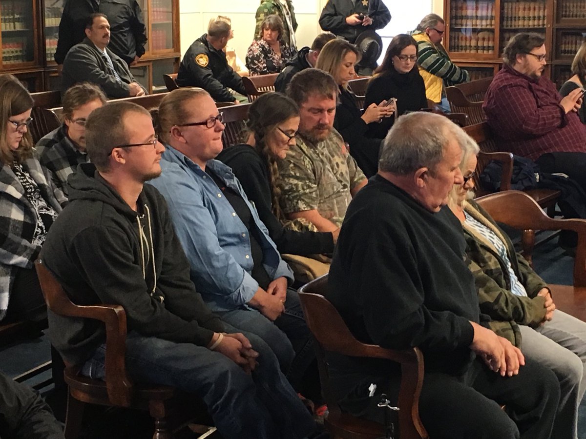 A dozen Rhoden family members are in Pike County Court for the arraignment of two members of the Wagner family.  All tied to murders  of eight Rhoden family members.  ⁦<a href="/WCPO/">WCPO 9</a>⁩