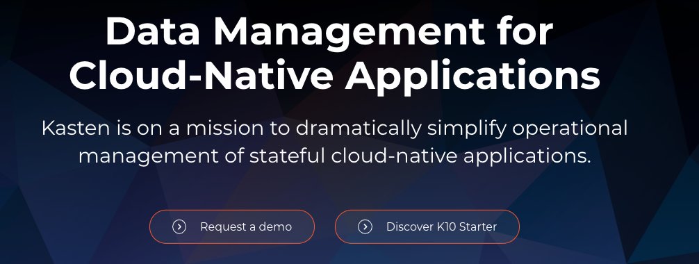 Hey <a href="/kubernauts/">Kubernauts</a> don't miss @kastenhq if you're serious about Data Management, Backup, Restore and DR for Cloud-Native Applications:
kasten.io