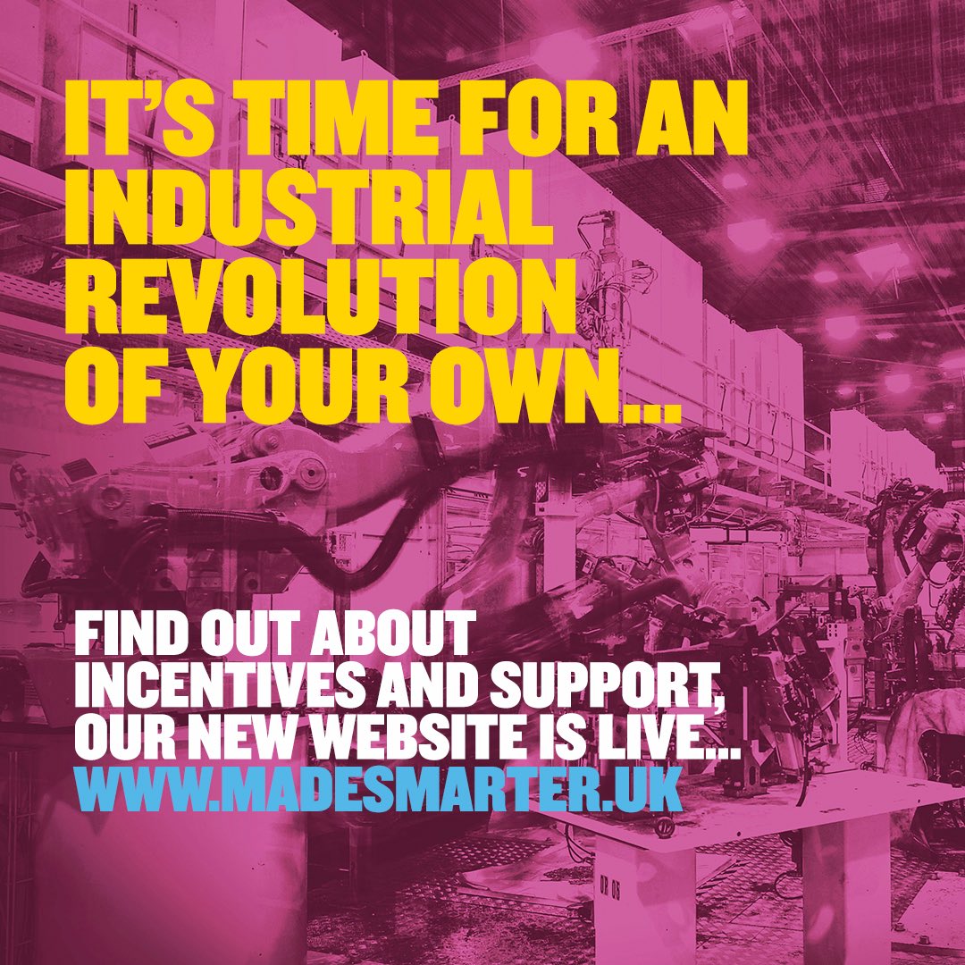 MadeSmarterUK's tweet photo. The #SmartFactoryExpo has been a brilliant platform to launch the #MadeSmarter pilot. If you’re a #NorthWest based #SME interested in receiving a Made Smarter assessment to find out how industrial #digital tech can help your business. Register here https://t.co/OhIosRVYLn https://t.co/FKrJR7TbwO