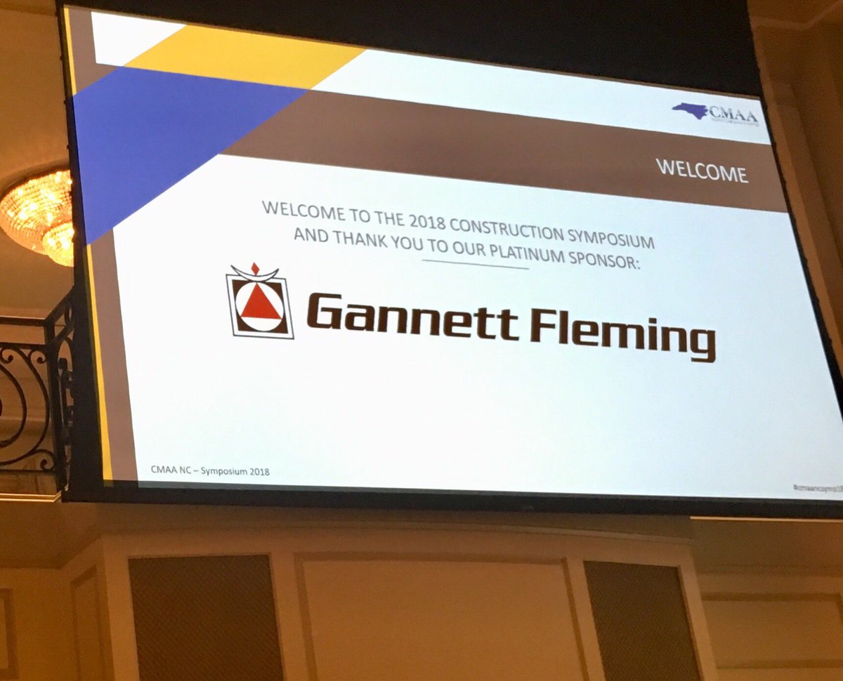 CMAA_NC's tweet photo. Thank you to our #PlatinumSponsor @GannettFleming ! #CMAANCSYM18 https://t.co/zNaPnThoLG