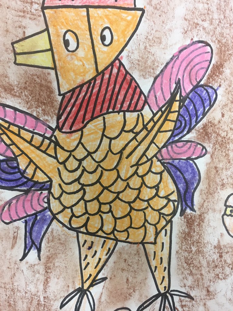 lyon_carly's tweet photo. Funky Picasso inspired roosters! #teamfox #cobbARTrocks https://t.co/nJ853f6PkY