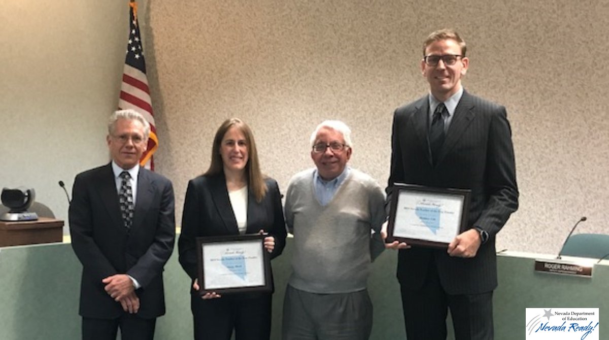 NvstateED's tweet photo. #NVTOY Northern Nevada 2019 Finalists Joanna Kaiser from Carson City School District and Matthew Ochs-Washoe County School District.Thank you for your dedication to students. #nvready @NVSupt https://t.co/e9pjYNeby9