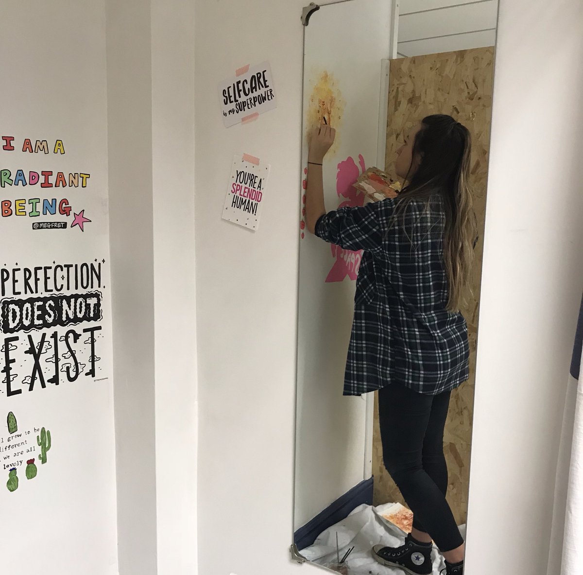 So excited for my art to feature as a party of the #bodypositivity wall at @ripple_living !! A zero waste shop coming soon to #Roath