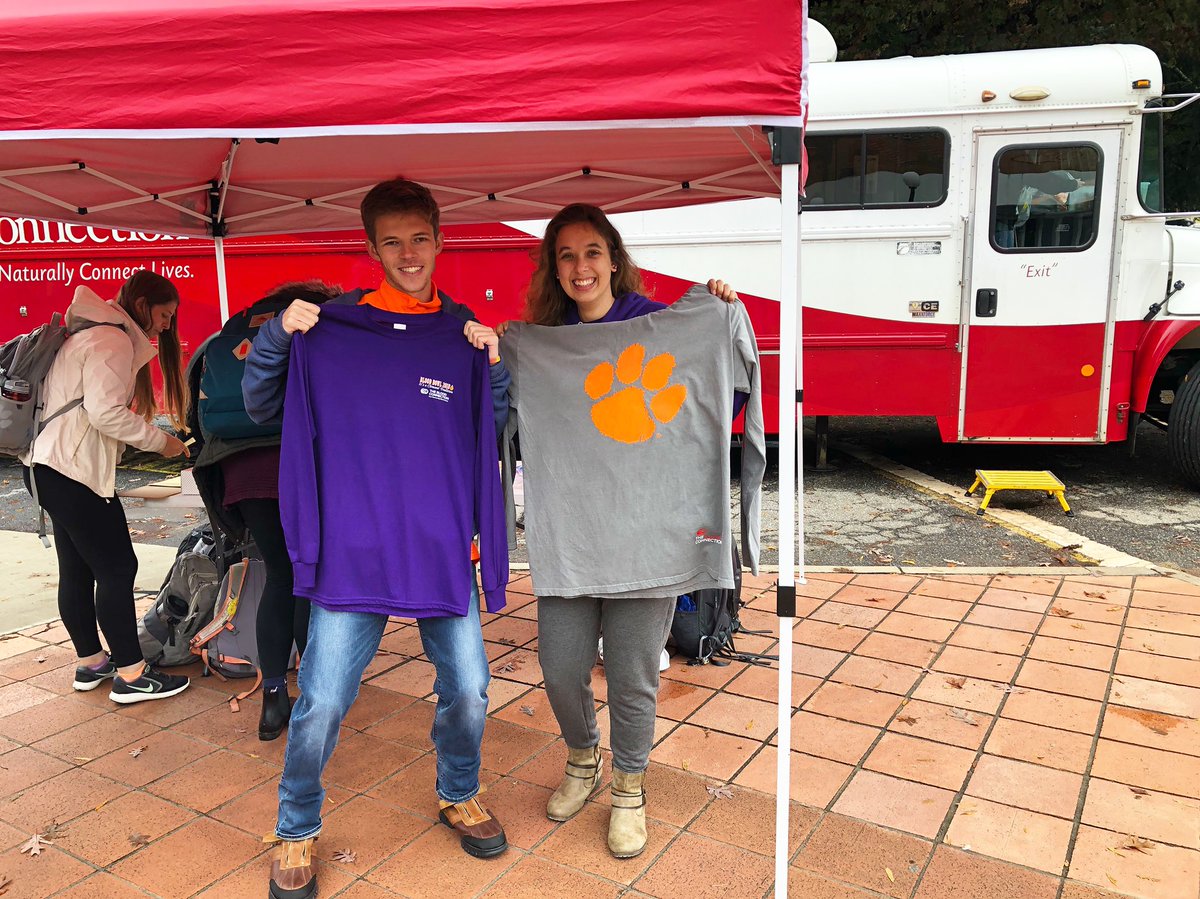 OurClemson's tweet photo. Don’t forget about the CU Blood Bowl going on! We want to #CUSAVELIVES to beat USC! 
-
Locations are all over campus till Nov. 16th from 10am-7pm! 
Don’t miss out on the Clemson tradition and experience! https://t.co/zS9sVrzhms