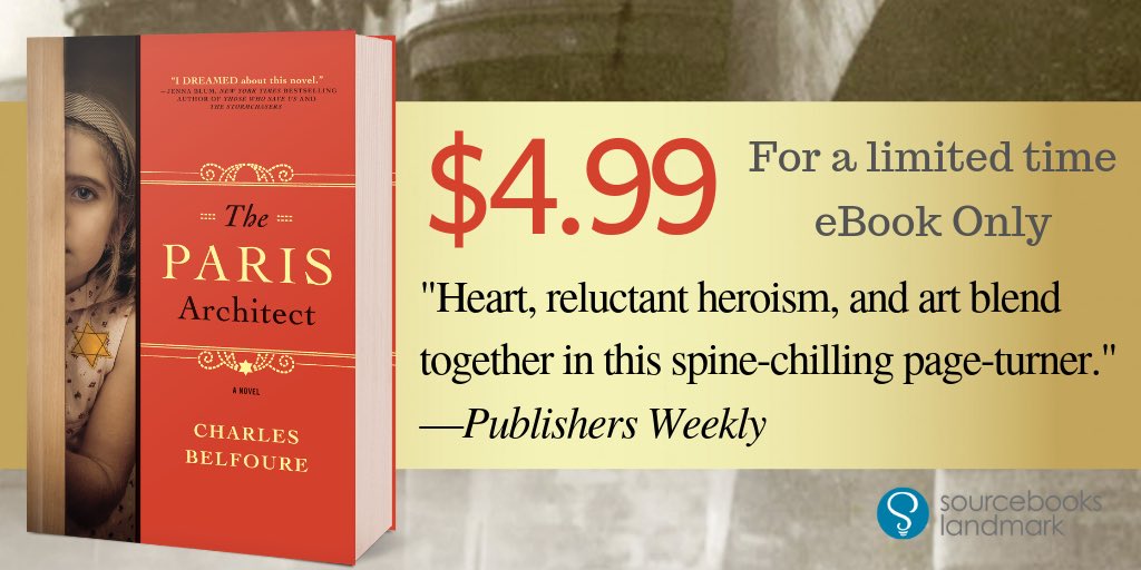 THE PARIS ARCHITECT ebook price will be lowered to $4.99 across all ebook platforms (Amazon, Kindle, Barnes &amp; Noble Nook, Apple iBooks, Google Play Books &amp; Kobo) from November 13 to 18 amzn.to/2OErk4n