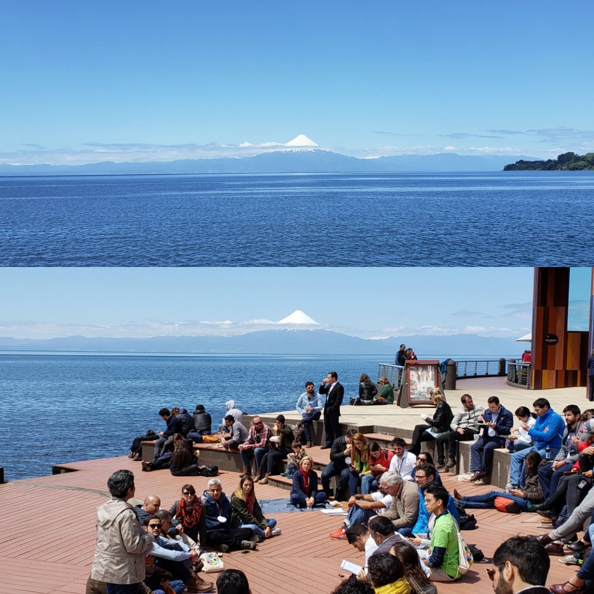 tomasdelara's tweet photo. #EncuentroB @ lago Llanquihue, que banha várias cidades e está #preservado. Para isso e outros temas socioambientais trabalhamos, para que no mundo inteiro os lagos possam ser assim, #limpos, #conversados, cheios de #vida e #biodiversidade #BtheChange #Sistemab #EmpresasB #BCorps https://t.co/Sw7ZxaJQft