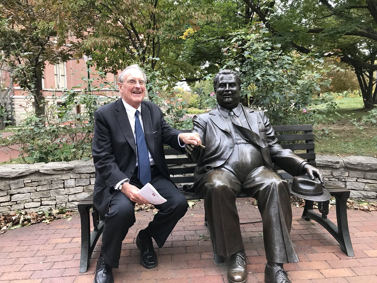 Visiting with Herman B Wells at Indiana University