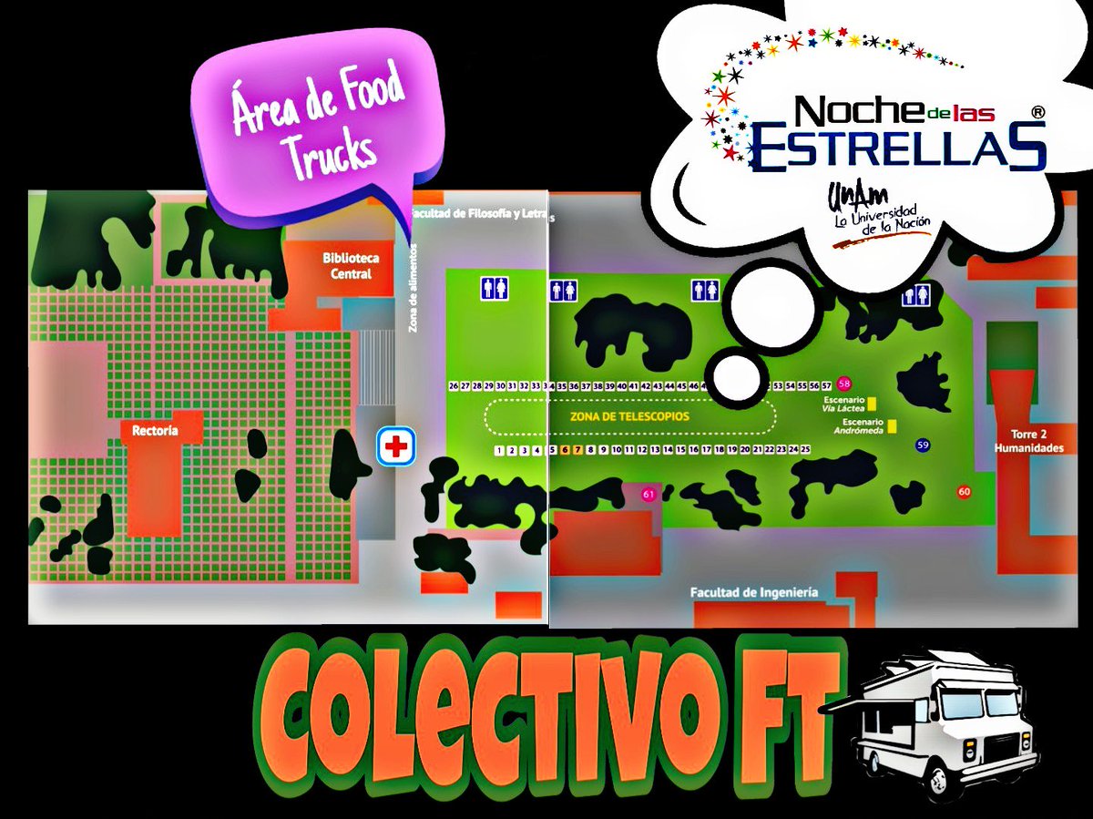 Estamos a 2 días de #LaNocheDeLasEstrellas en la <a href="/UNAM_MX/">UNAM</a> los esperamos en el área de alimentos. 
Food Trucks invitados:
<a href="/MysteryFt/">The Mystery Machine Ft</a> <a href="/WurstWagenMx/">WurstWagenMx®</a> <a href="/rockintacofood/">Rockin' Taco</a> <a href="/BonKrep/">BonKrep</a> <a href="/Empanaderia/">Empanaderia</a> <a href="/CassavaRoots/">Cassava Roots</a> <a href="/PuchTruck/">Puch Truck</a> y Liocorno Heladería