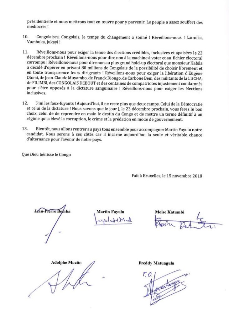 moise_katumbi's tweet photo. Chers compatriotes, depuis 2 ans j'appelle à un candidat commun de l'opposition. Aujourd’hui, nous en avons un, je vous demande à tous de le soutenir ! 
Soyons à la hauteur des enjeux, unissons-nous autour de @MartinFayulu pour une vraie election et une vraie alternance en #RDC ! https://t.co/ifKHZexxYb